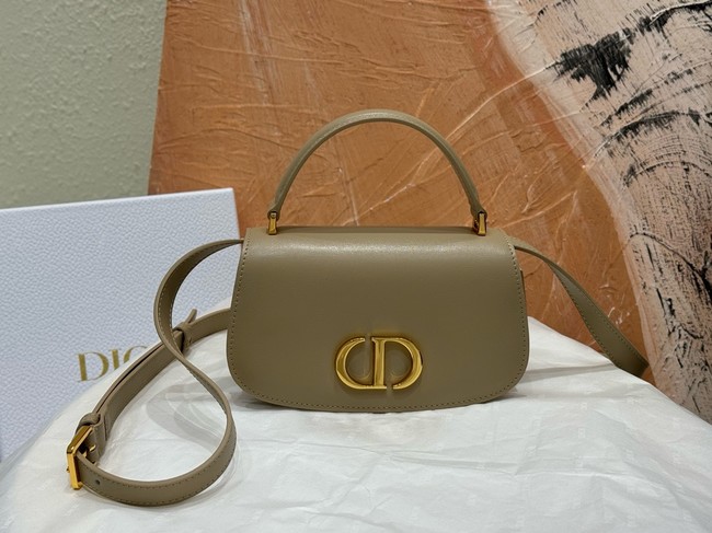 Dior Small 30 Montaigne Avenue Top Handle Bag Ribbed Calfskin M9370UNQ Khaki