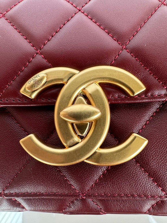 CHANEL MINI FLAP BAG AS5026 Wine