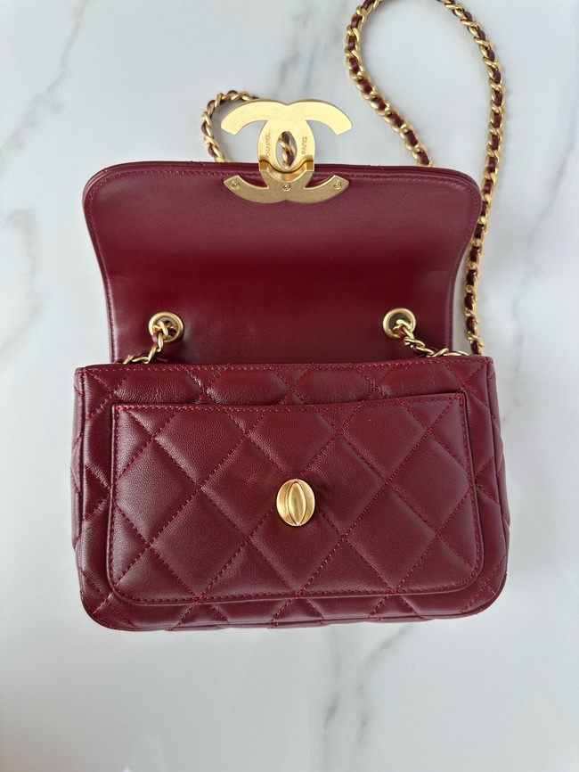 CHANEL MINI FLAP BAG AS5026 Wine