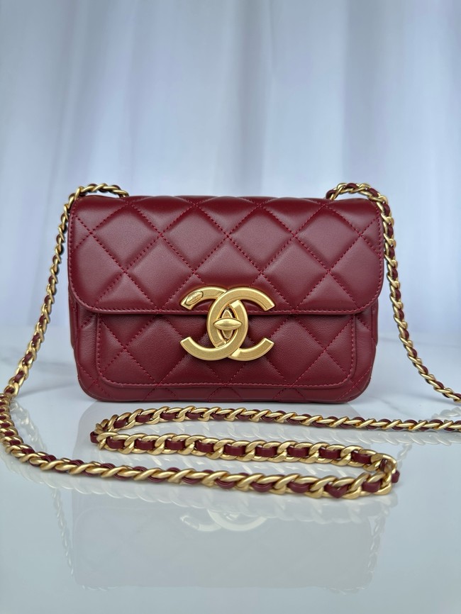 CHANEL MINI FLAP BAG AS5026 Wine