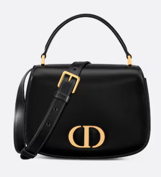 Dior Medium 30 Montaigne Avenue Top Handle Bag Ribbed Calfskin M9371UN black