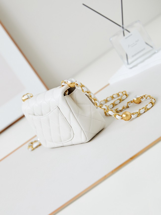 CHANEL 24B MINI FLAP BAG AS4947 White