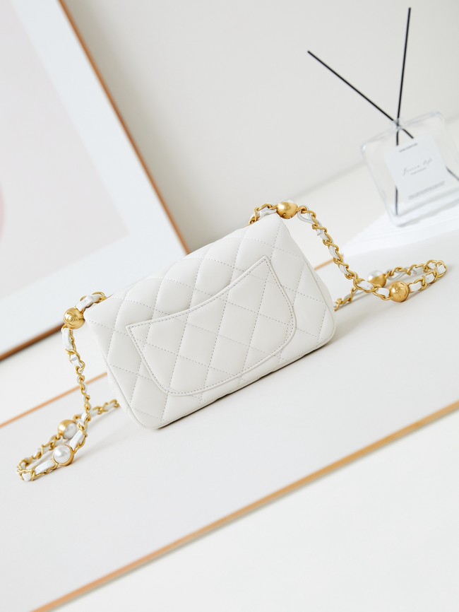 CHANEL 24B MINI FLAP BAG AS4947 White