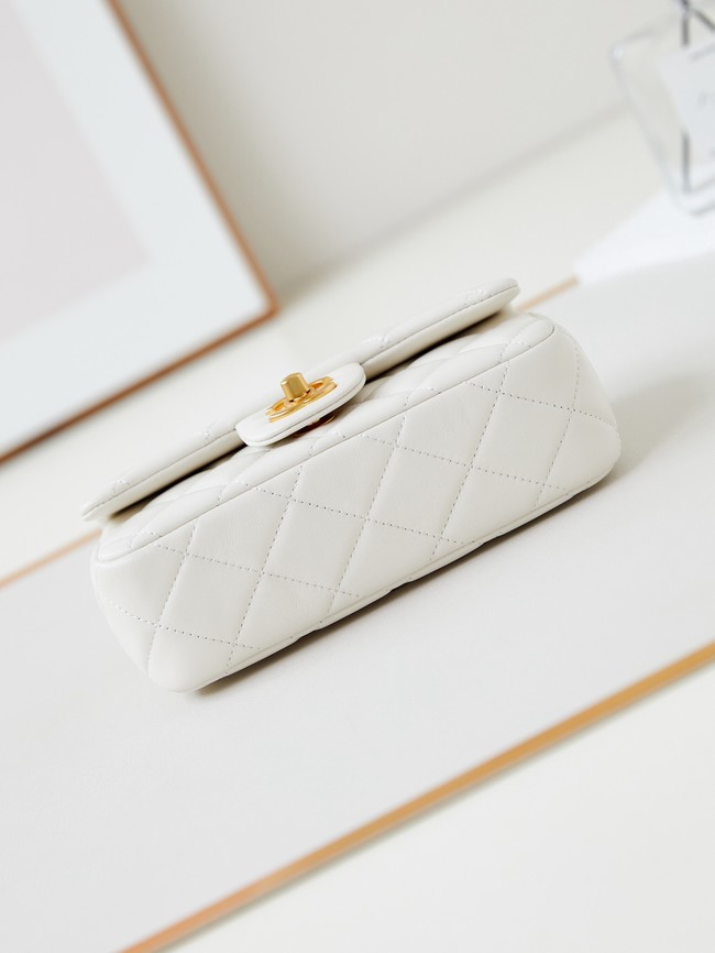 CHANEL 24B MINI FLAP BAG AS4947 White