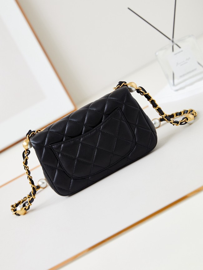 CHANEL 24B MINI FLAP BAG AS4947 black