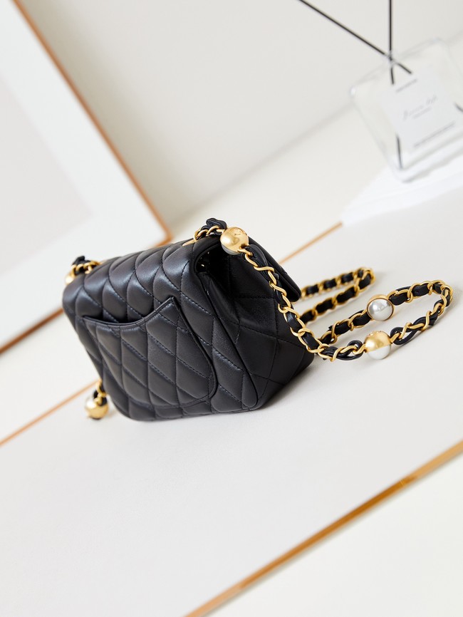 CHANEL 24B MINI FLAP BAG AS4947 black