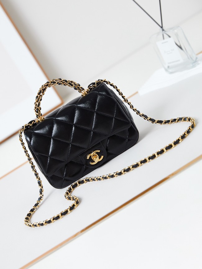 CHANEL MINI FLAP BAG WITH TOP HANDLE AS5032 Black