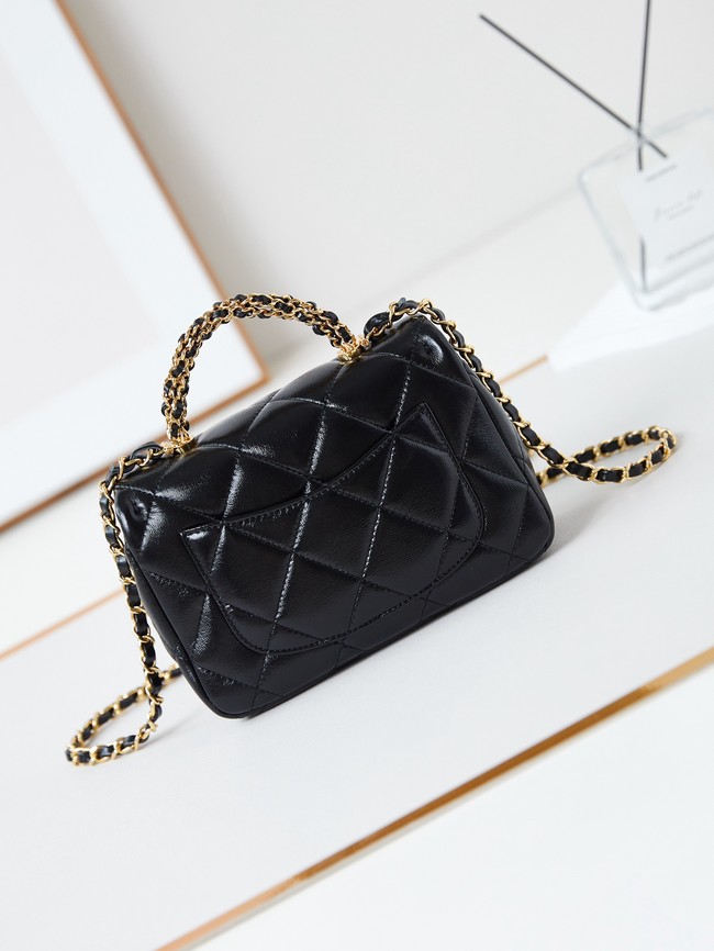 CHANEL MINI FLAP BAG WITH TOP HANDLE AS5032 Black