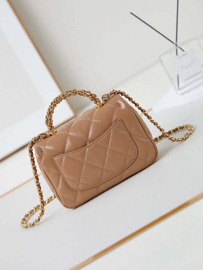 CHANEL MINI FLAP BAG WITH TOP HANDLE AS5032 Dark Beige