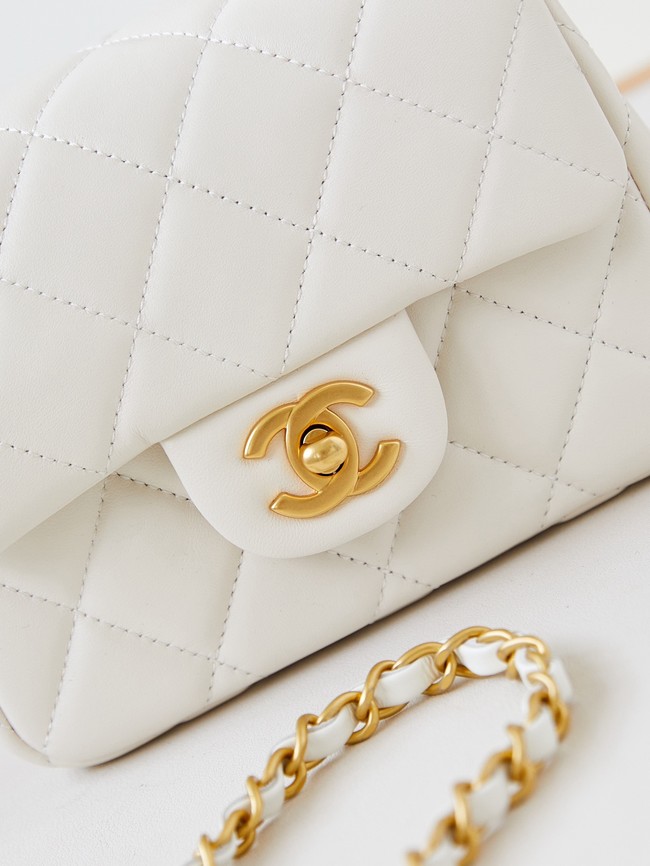 CHANEL 24B MINI FLAP BAG AS4946 White