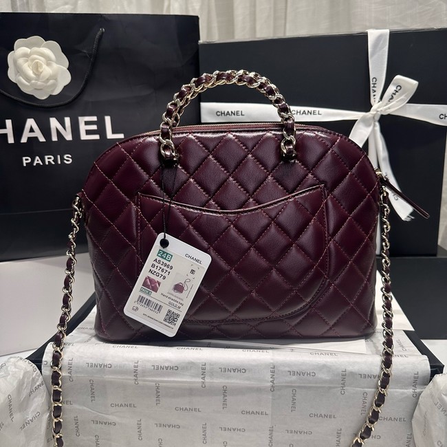 CHANEL SMALL SHOPPING BAG AS3969 Burgundy