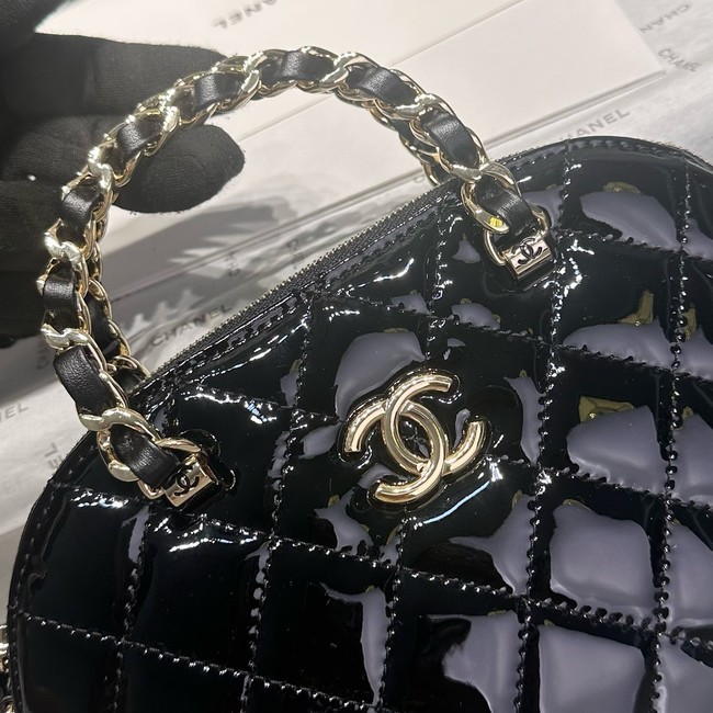 CHANEL SMALL SHOPPING BAG Patent leather AS5130 black