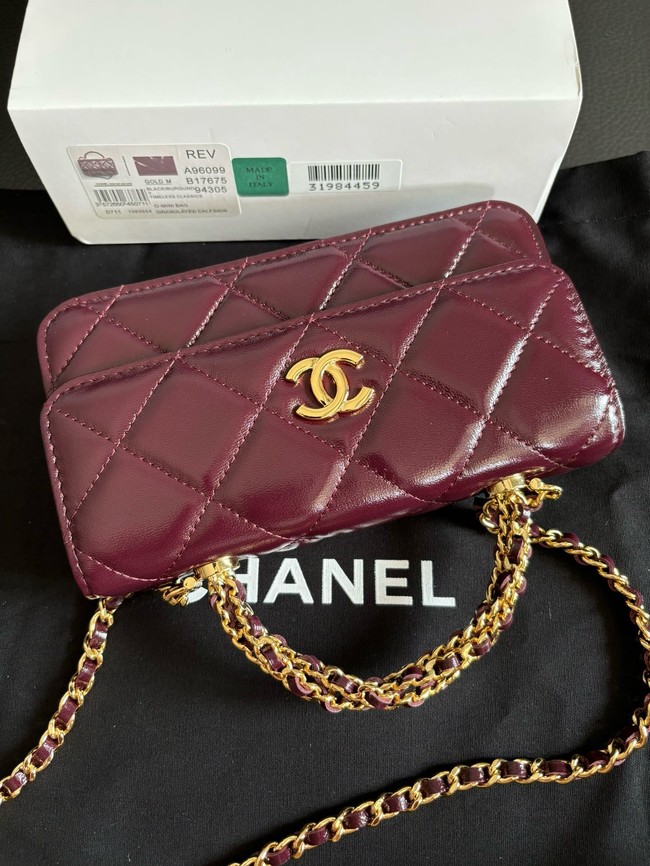 CHANEL CLUTCH WITH CHAIN AP3954 Burgundy