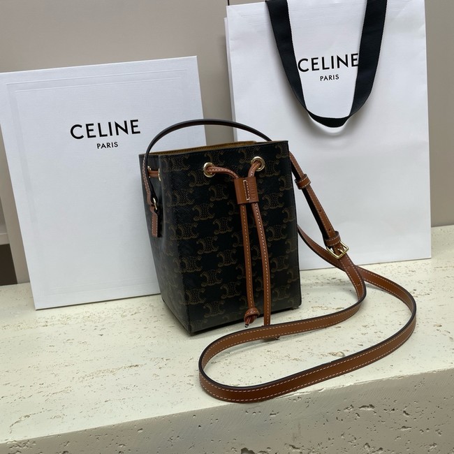 Celine MICRO SAILOR IN TRIOMPHE CANVAS AND CALFSKIN 10M742 TAN