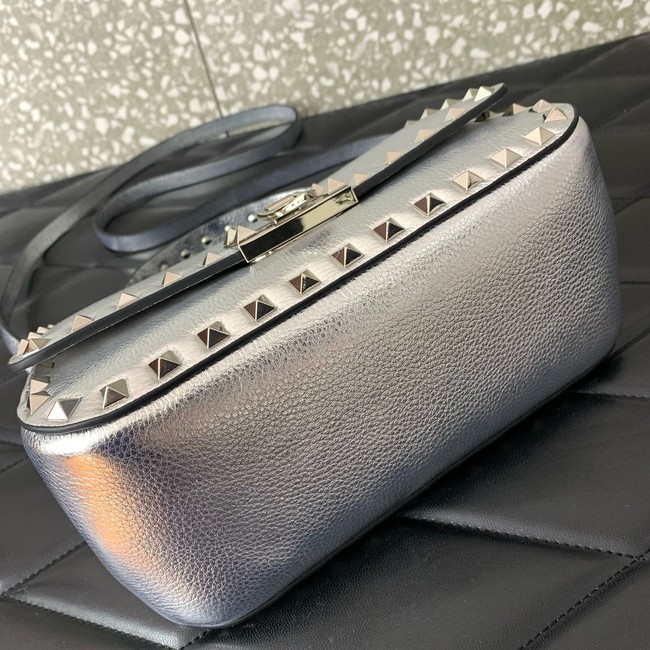 VALENTINO GARAVANI Loco Calf leather bag 0345 silver