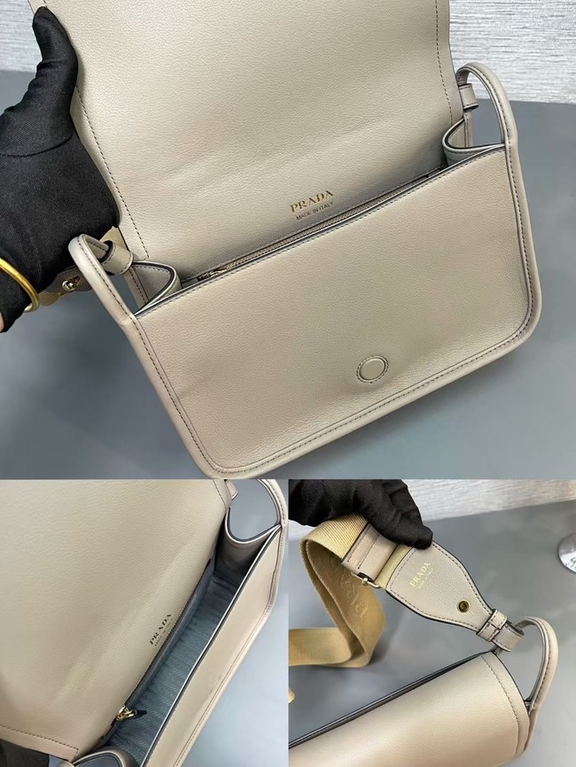 Prada Leather shoulder bag 1BD372 gray