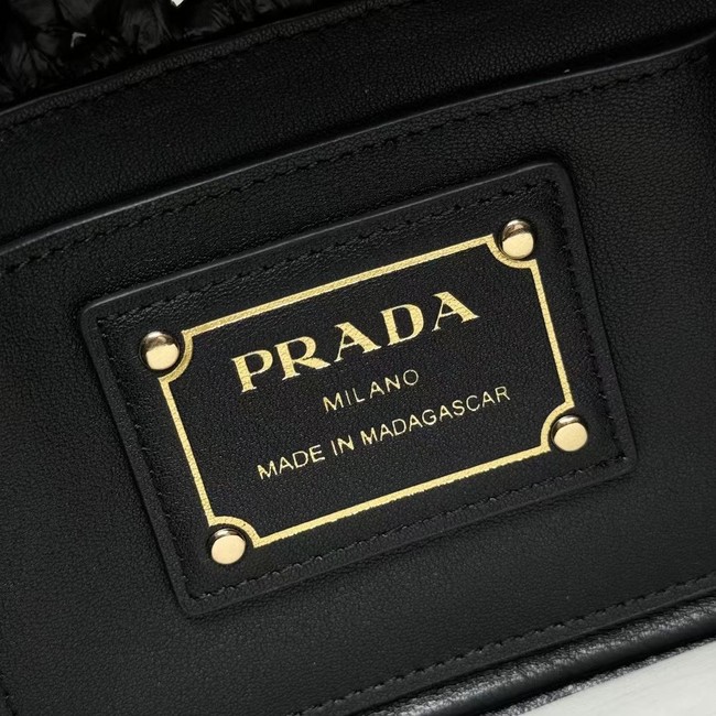 Prada Leather weave shoulder bag 1BA135 black