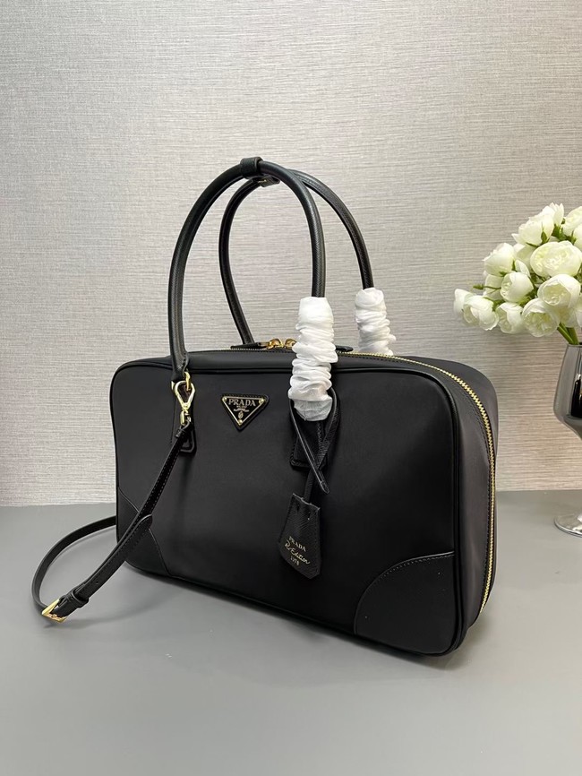 Prada Re-Edition 1978 large Re-Nylon and Saffiano leather two-handle bag 1BB114 black