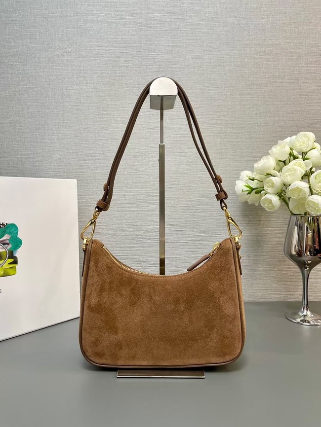 Prada Re-Edition suede mini-bag 1BC204 Cocoa Brown