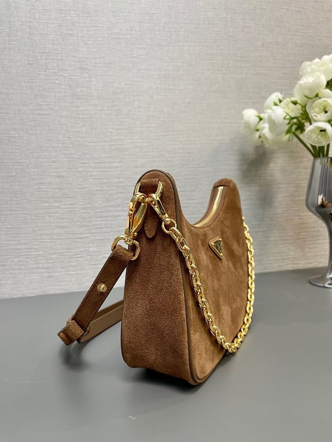 Prada Re-Edition suede mini-bag 1BC204 Cocoa Brown