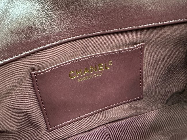 Chanel MINI 2.55 HANDBAG Lambskin & Gold-Tone Metal AS5027 Burgundy