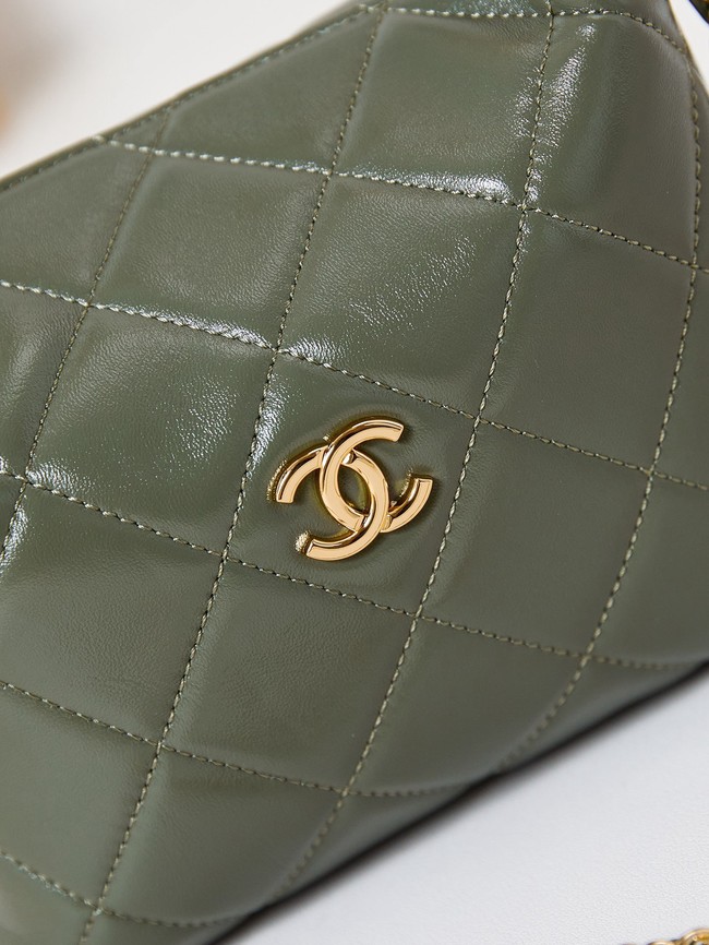 Chanel Shiny Lambskin & Gold-Tone Metal AP4189 Khaki