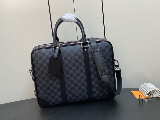 Louis Vuitton Slim Briefcase NV Damier Graphite coated canvas M30978 black