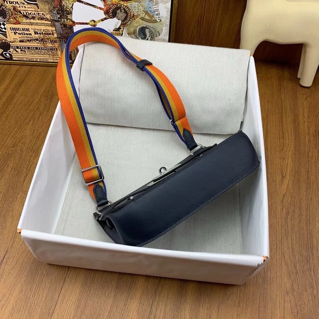 Hermes Original Leather 23CM Mini Jypsiere H0880 Black&orange