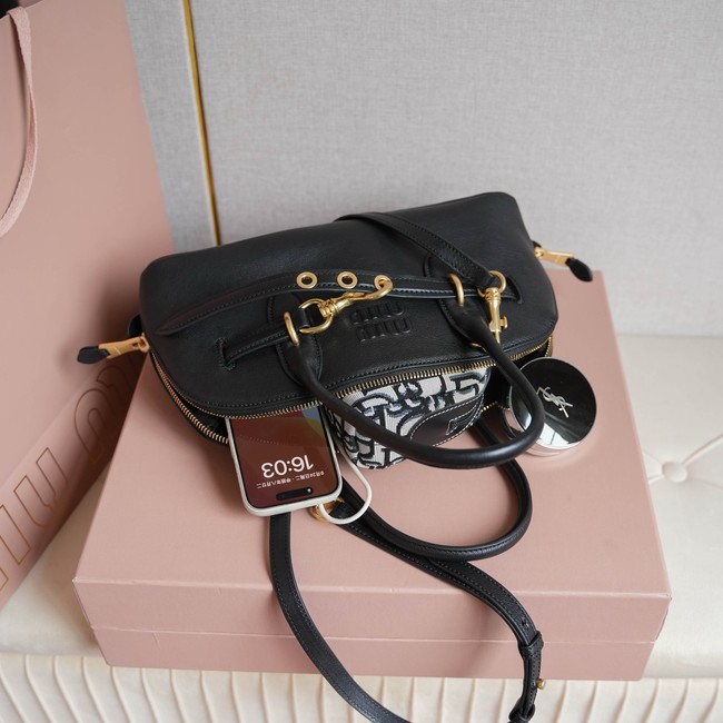 MIU MIU Leather Handle Bag 5BB168 black