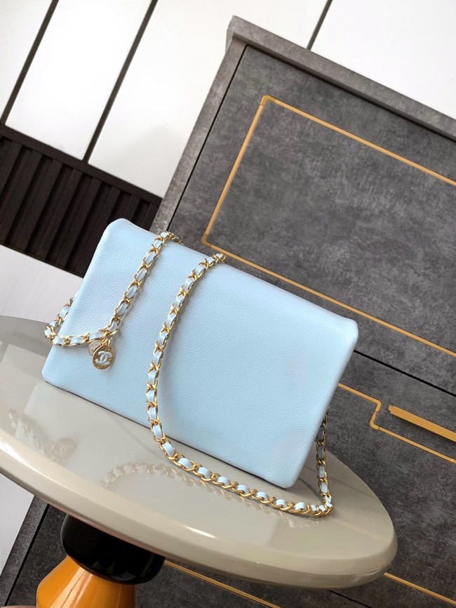 Chanel FLAP BAG AS5186 LIGHT BLUE