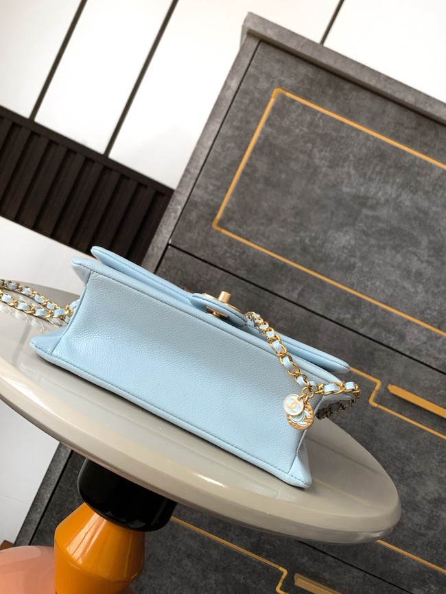 Chanel FLAP BAG AS5186 LIGHT BLUE