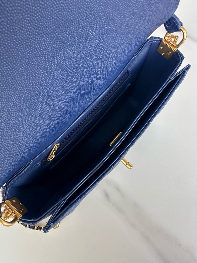 Chanel FLAP BAG WITH TOP HANDLE AS5166 Navy Blue