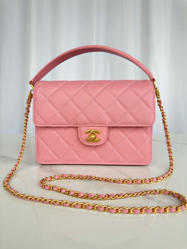 Chanel FLAP BAG WITH TOP HANDLE AS5166 pink