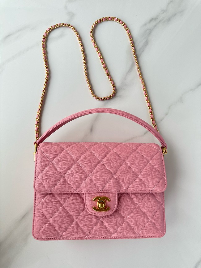 Chanel FLAP BAG WITH TOP HANDLE AS5166 pink