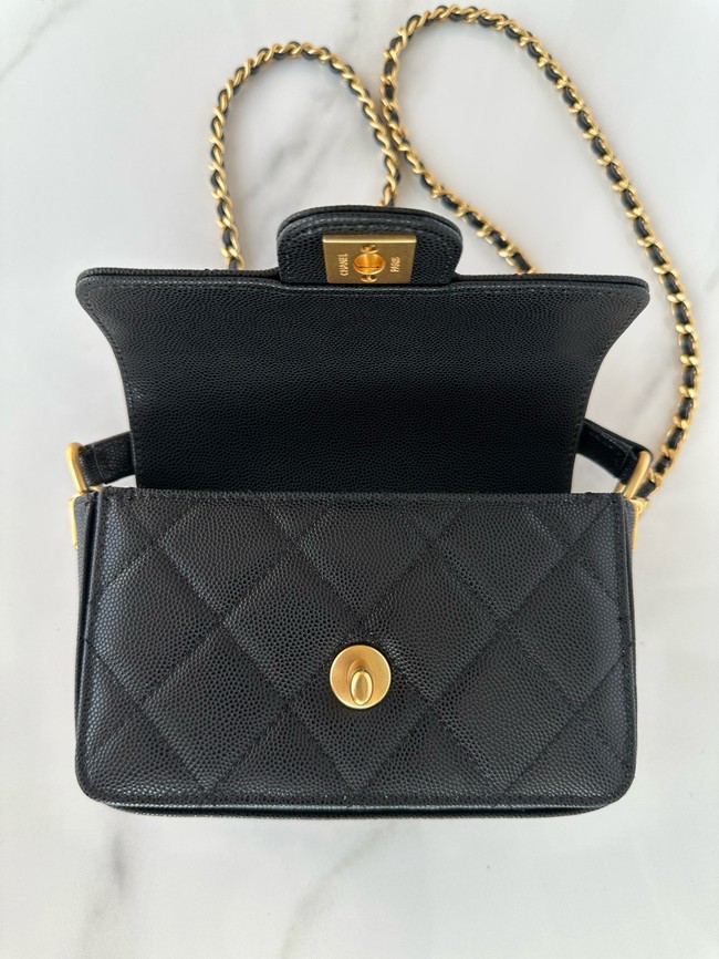 Chanel MINI FLAP BAG WITH TOP HANDLE AS5164 black