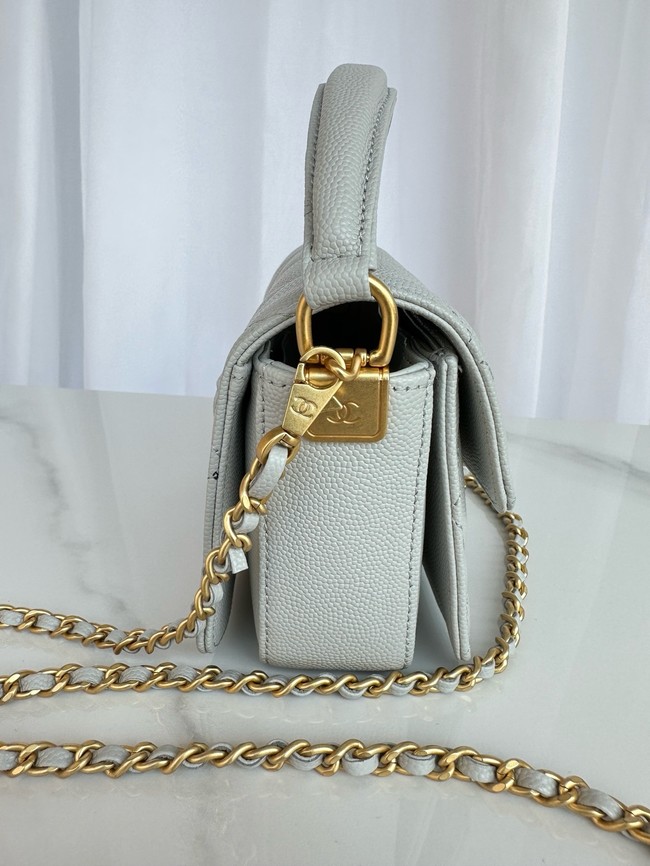 Chanel MINI FLAP BAG WITH TOP HANDLE AS5164 gray