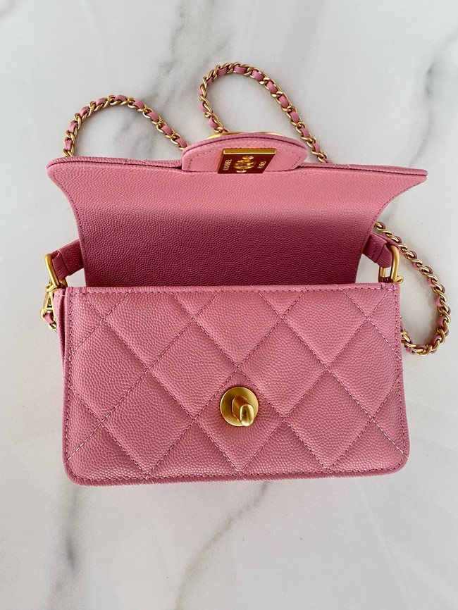 Chanel MINI FLAP BAG WITH TOP HANDLE AS5164 pink