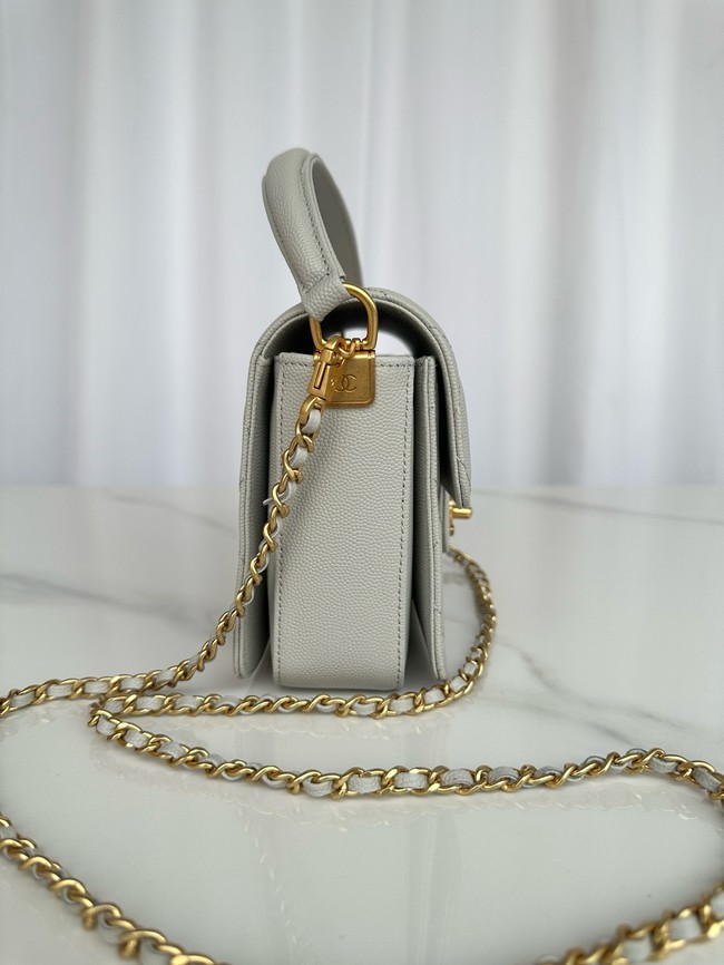 Chanel MINI FLAP BAG WITH TOP HANDLE AS5165 gray