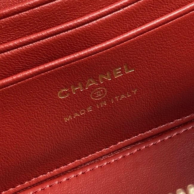 Chanel Patent CLUTCH WITH CHAIN AP2199 red