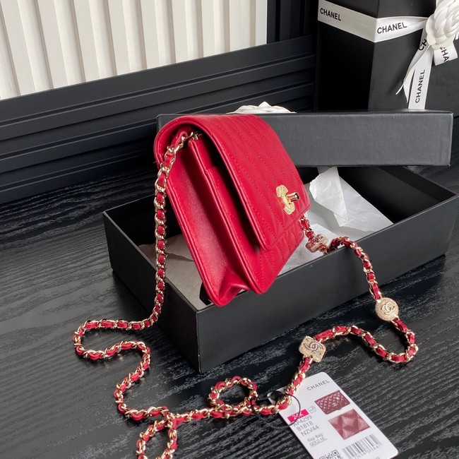 Chanel WALLET ON CHAIN AP4299 red