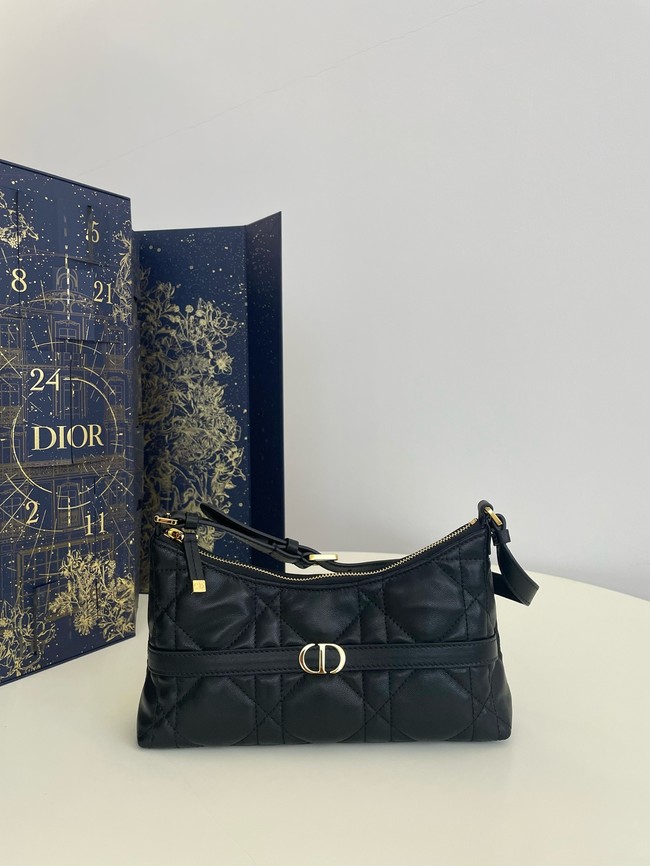 Dior Montaigne Mini Bag Macrocannage Lambskin S2381UTZQ black