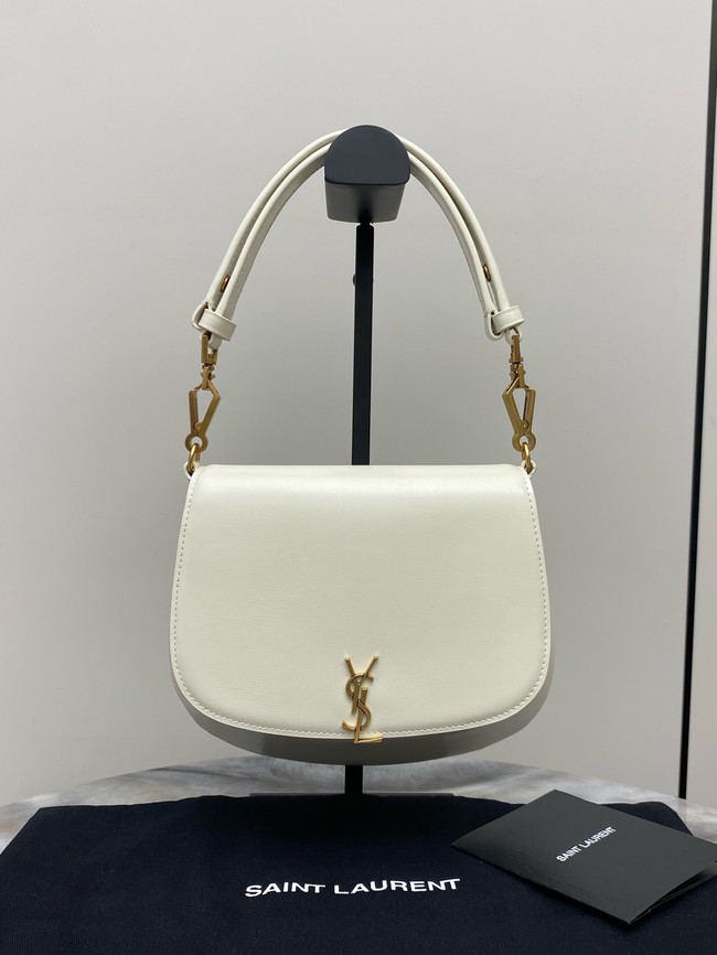 SAINT LAURENT VOLTAIRE TOP HANDLE IN BOX 800846 BLANC VINTAGE