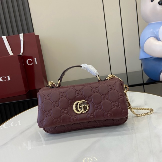 Gucci GG MILANO MINI TOP HANDLE BAG 806017-3 Rosso Ancora red