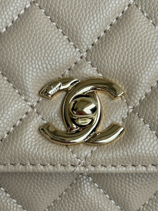 Chanel FLAP BAG WITH TOP HANDLE A92990 Beige