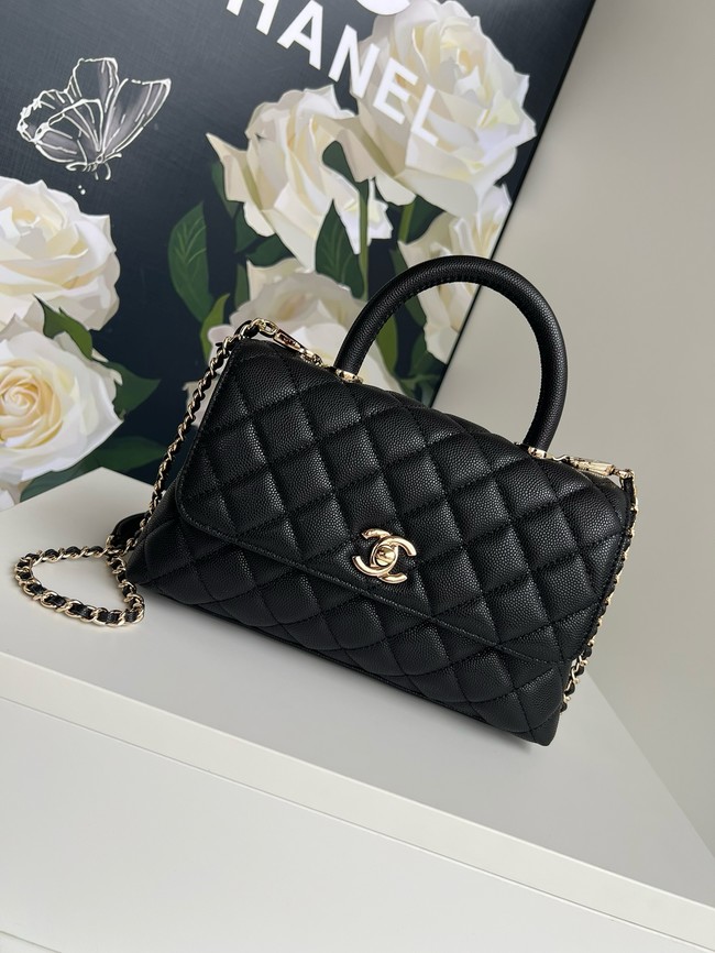 Chanel FLAP BAG WITH TOP HANDLE A92990 black