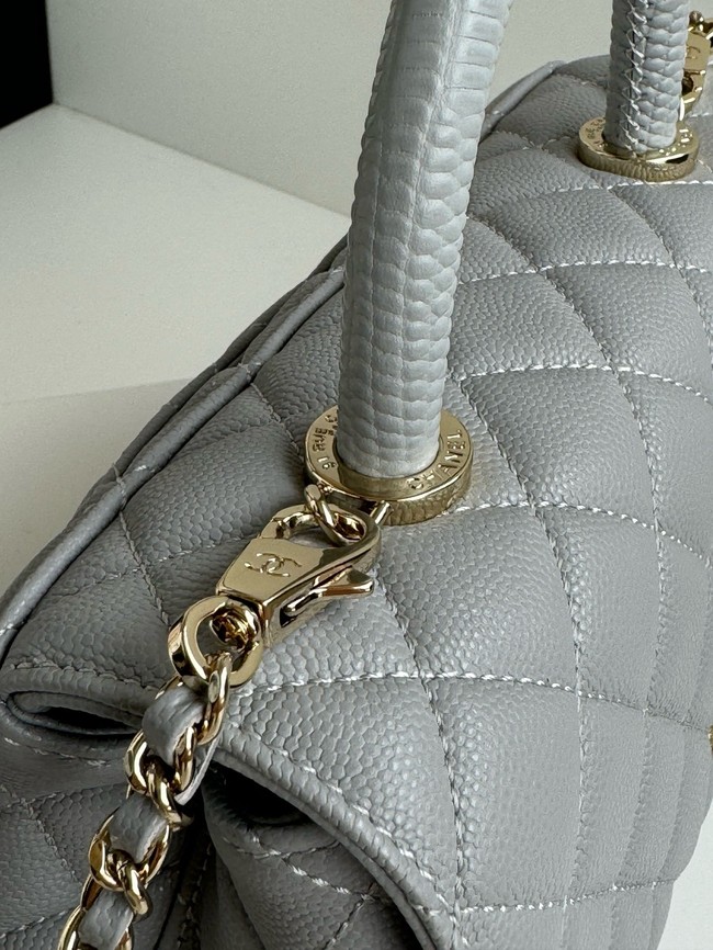 Chanel FLAP BAG WITH TOP HANDLE A92990 gray