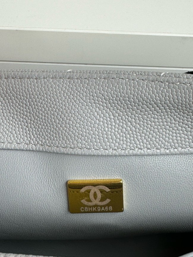 Chanel FLAP BAG WITH TOP HANDLE A92990 gray