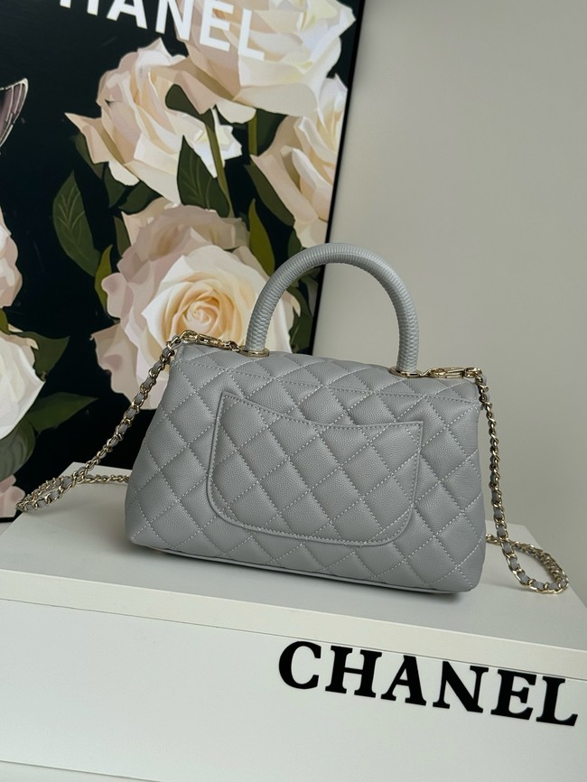 Chanel FLAP BAG WITH TOP HANDLE A92990 gray