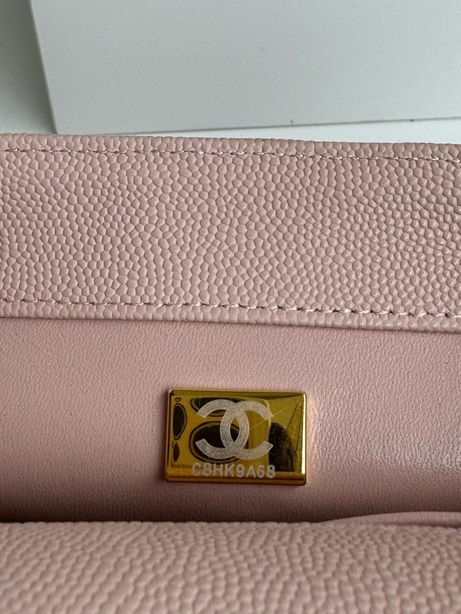 Chanel FLAP BAG WITH TOP HANDLE A92990 pink