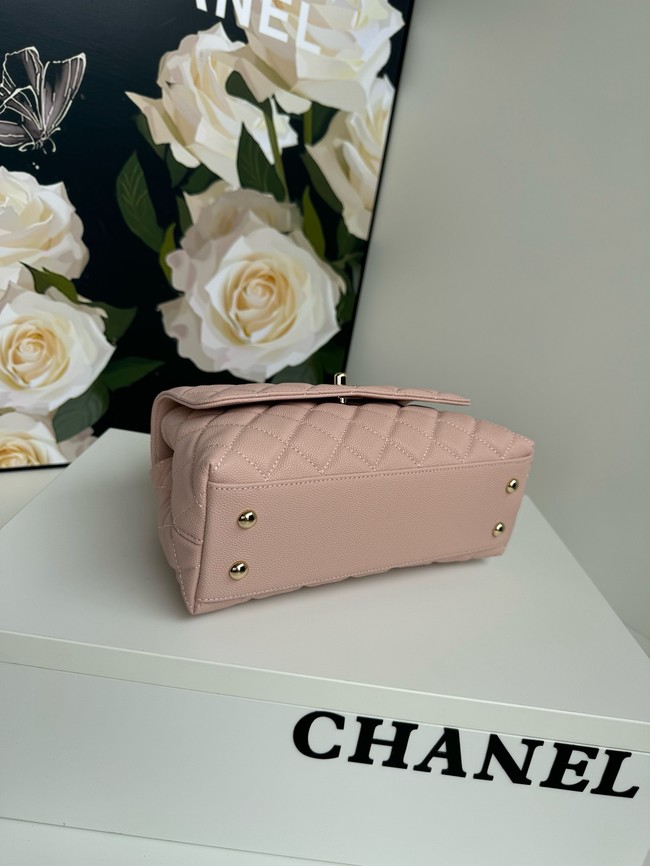 Chanel FLAP BAG WITH TOP HANDLE A92990 pink